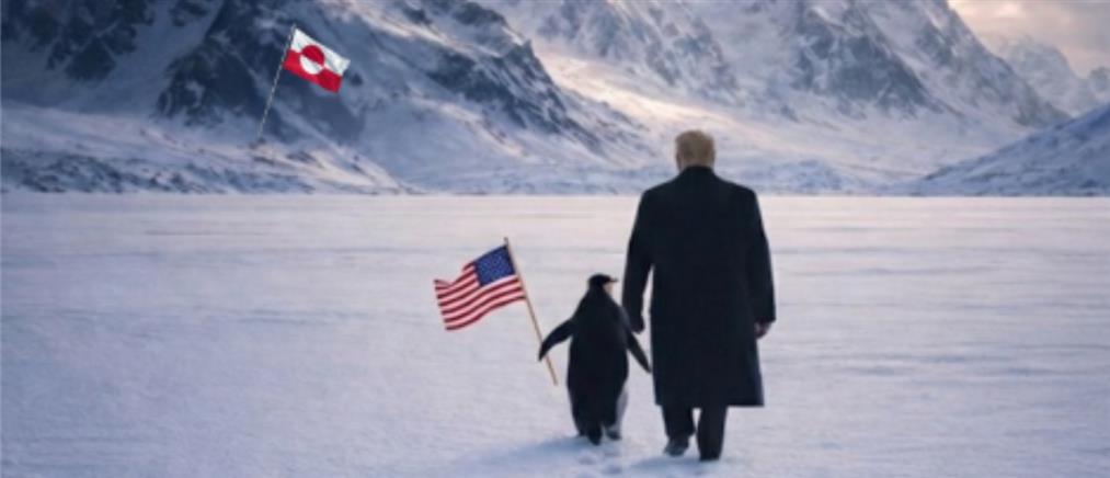 Ο Τραμπ με πιγκουίνο στη Γροιλανδία: Σάλος με ανάρτηση του Λευκού Οίκου